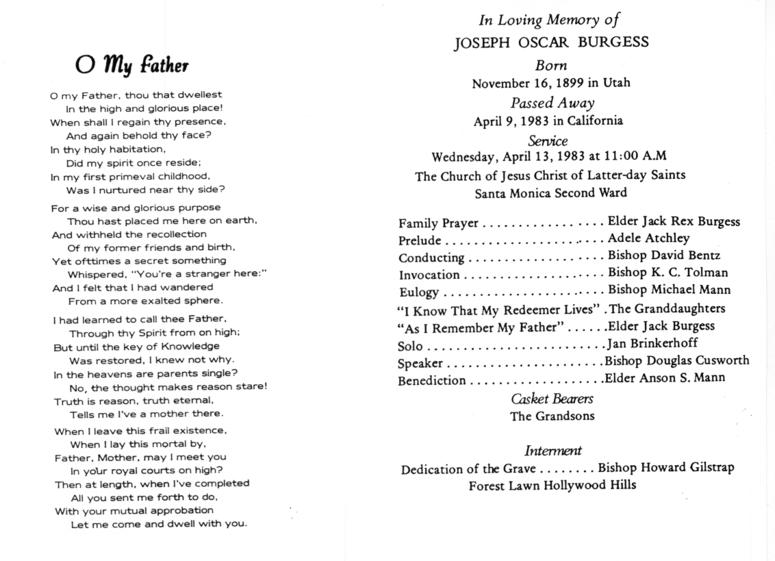 Funeral Program Images